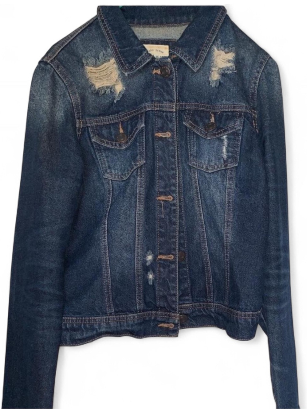 Distress denim jacket